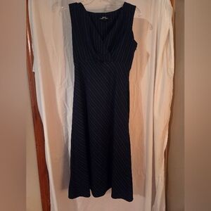 Tailor B. Moss Navy Pinstripe Maxi Dress